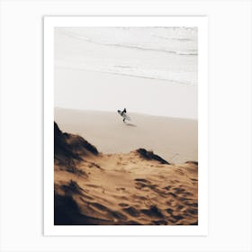 Surfer On Beach Art Print