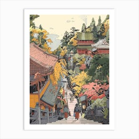 Nikko Japan 4 Retro Illustration Art Print