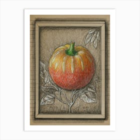 Pumpkin In A Frame Art Print