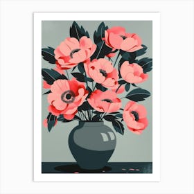 Pink Flowers In A Vase 14 Art Print