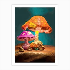 Mushrooms Oil Painting Art Print