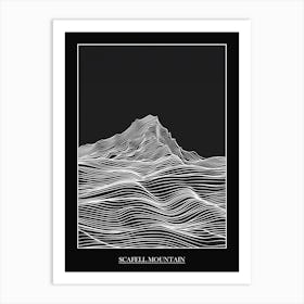 Scafell Mountain Line Drawing 4 Poster Art Print