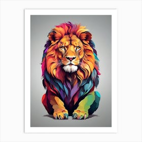 Colorful Lion 3 Art Print