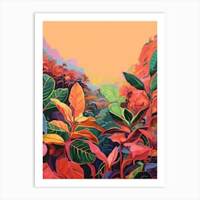 Boho Plant Painting Croton 5 Art Print