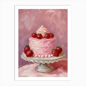 Strawberry Cake Art Print