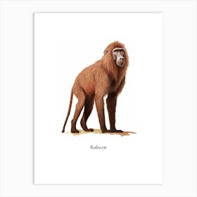 Baboon Kids Animal Poster Art Print