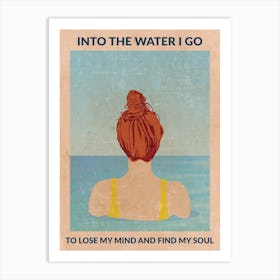 Into The Water (Redhead) Art Print