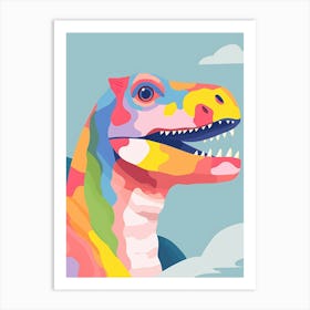 Colourful Dinosaur Herrerasaurus 2 Art Print