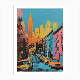East Village New York Colourful Silkscreen Illustration 1 Art Print