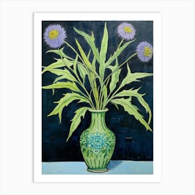 Flowers In A Vase Still Life Painting Cornflower 3 Art Print