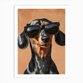 Dachshund In Sunglasses.Generated AI. Art Print 1 Póster