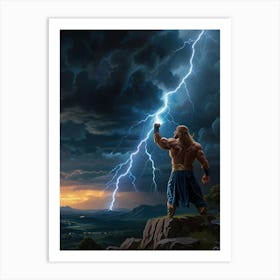 Lightning Bolt In The Sky Art Print