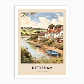 Devon Vintage Travel Poster Dittisham 2 Art Print