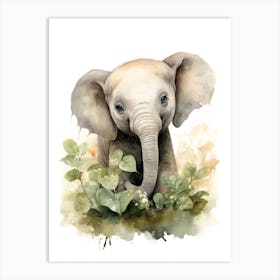 Elephant Painting Photographing Watercolour 3 Art Print