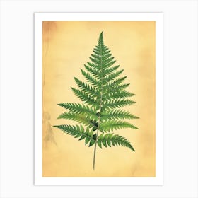 Vintage Illustration Japanese Painted Fern 4 Art Print