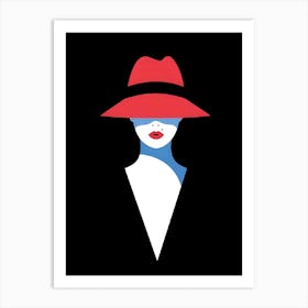 Woman In Red Hat Art Print