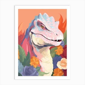 Colourful Dinosaur Iguanodon 5 Art Print