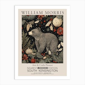 William Morris Prints Black Bear Christmas Gift Winter Vintage Art Print