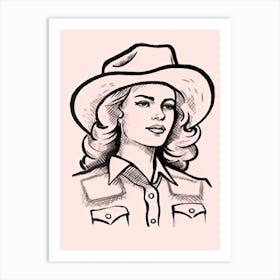Cowgirl Pink Portrait Art Print