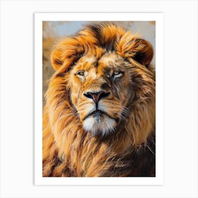 Barbary Lion Portrait Close Up 4 Art Print