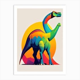 Brontosaurus 1 Primary Colours Dinosaur Art Print