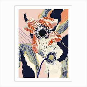 Colourful Flower Illustration Anemone 4 Art Print