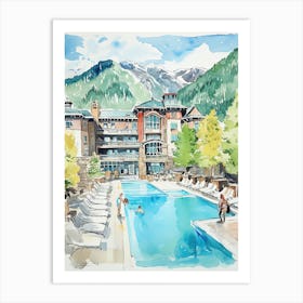Little Nell Hotel   Aspen, Colorado   Resort Storybook Illustration 1 Art Print