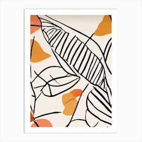 Neutral Abstract Leaves 2 Art Print