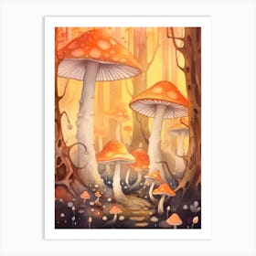 Storybook Mushrooms 3 Art Print