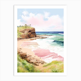 A Sketch Of Anakena Beach, Easter Island Chile 4 Art Print