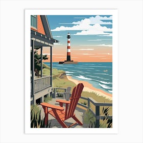 Outer Banks North Carolina, Usa, Graphic Illustration 4 Art Print