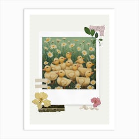 Scrapbook Ducklings Fairycore Painting 3 Art Print