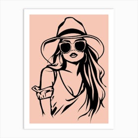 Girl In A Hat 2 Art Print