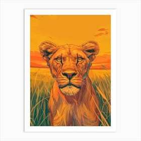 Lion In The Grass 1 Art Print