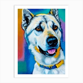 Norwegian Elkhound Fauvist Style Dog Art Print