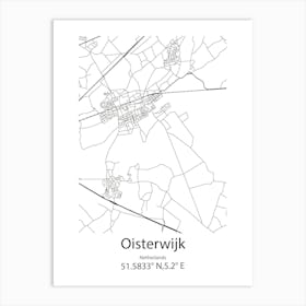 Oisterwijk,Netherlands Minimalist Map Art Print