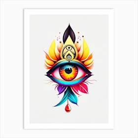 Balance, Symbol, Third Eye Tattoo 2 Art Print
