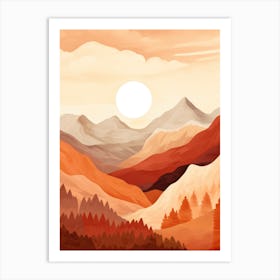 Painting Of Mountains Art Print