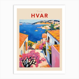 Hvar Croatia 2 Fauvist Travel Poster Art Print