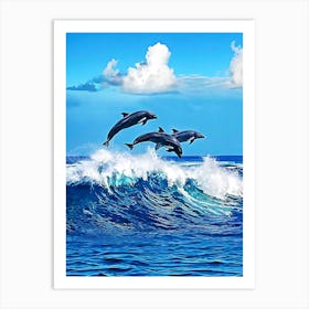 Dolphins In The Ocean Art Print