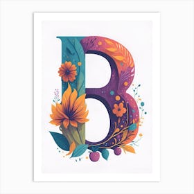 Colorful Letter B Illustration 20 Art Print