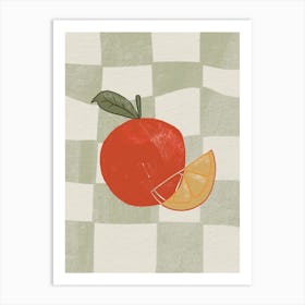 Orange Fruit Checkerboard Art Print