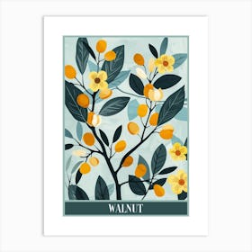 Walnut Tree Flat Illustration 4 Poster Art Print