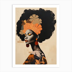 African Woman With Afro Art Print