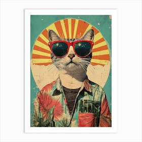 Vintage Retro Poster Cool Cat 23 Art Print