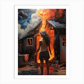 Fire And Smoke Art Print