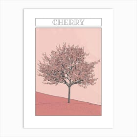 Cherry Tree Minimalistic Drawing 3 Poster Art Print