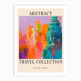 Abstract Travel Collection Poster Siem Reap Cambodia 3 Art Print