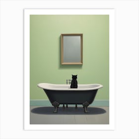 Cat In Bathtub 1 Art Print