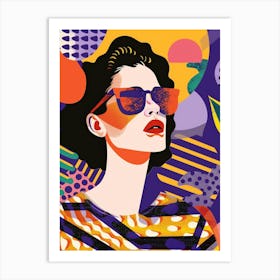 Illustration Of A Woman In Sunglasses 3 Art Print